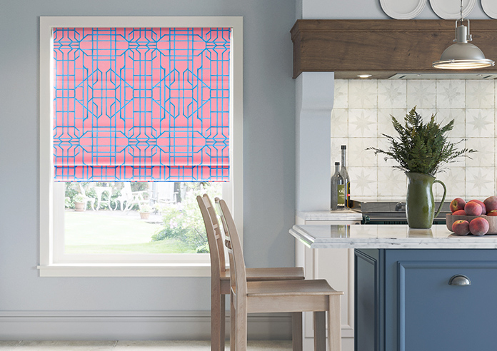 Bamboo Candy, Blue Pink - Twist&Fit Roman Blind - Image 3